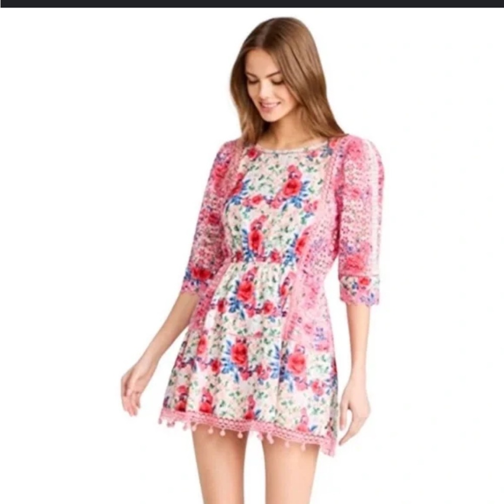 LoveShackFancy Novalie Dress in Rush of Red